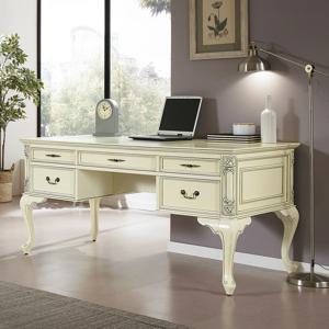 슬로 마호가니 원목 엔틱 테이블 책상(1400/아이보리)