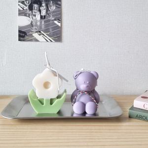 [10%쿠폰] 곰돌이캔들+데이지캔들 세트 오브제캔들 인테리어 소품 집들이 생일 선물