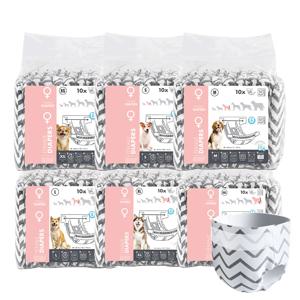 엠펫츠 암컷 강아지 기저귀 매너벨트 생리대 4팩 총 40매 (5size)