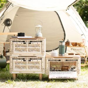 폴딩 캠핑 박스 우드다리 1단 세트