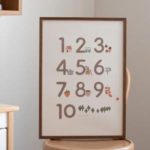숫자 포스터 2매 / 유아 아기벽보 학습 숫자벽보 벽장식 벽꾸미기