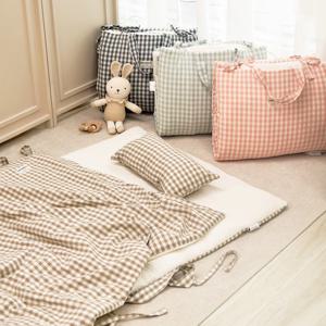 어린이집 낮잠이불 체크 순면 누빔 낮잠패드 세트 4colors