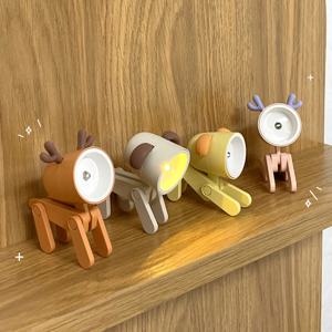 [1+1] LED 미니 동물 강아지/사슴 조명 레트로 스탠드 무드등 독서등 12types