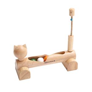 천연나무 좌우 구슬 굴리기 고양이장난감