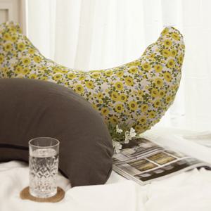 플라워 린넨 반달쿠션 독서쿠션 핸드폰 바나나 허그 쿠션 5colors
