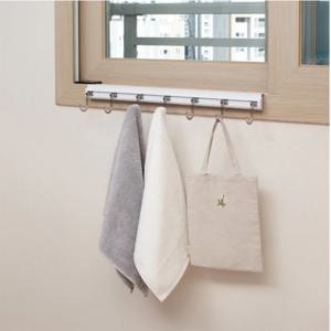 창틀옷고리 CU607(레일 60CM + 옷고리 7개)