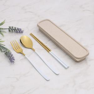 쿡시티 휴대용 골드 수저 포크 세트 5color