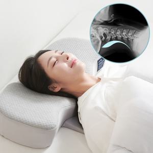 바치고 경추베개 거북목 일자목 목디스크 옆으로자는 낮은 코골이 방지 배게