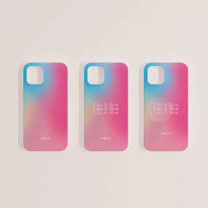 폰케이스 글씨+원 TAKE IT SLOW 그라데이션 무광 하드 pc 케이스 아이폰 갤럭시