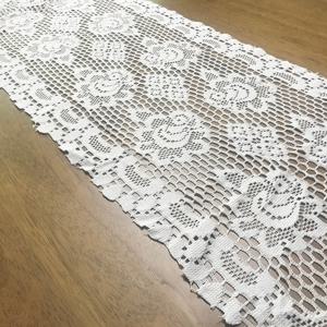 아네모네정원 긴 테이블보 레이스러너 화이트 레이스 매트 깔개 113cm