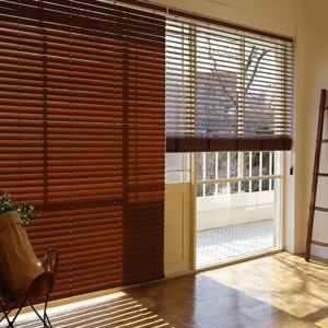 라운드우드블라인드 오동나무 베란다창문 40x40