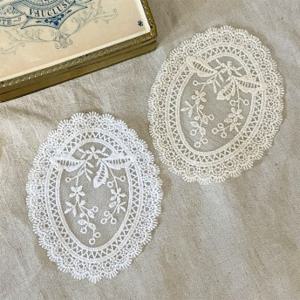 코지 자수 레이스 2color 모티브 컵 매트 티코스터 미니 도일리 찻잔 받침대
