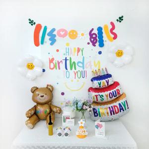 도트스마일 프렌즈 3단 케익 데이지꽃 생일파티세트 다양한 사은품까지