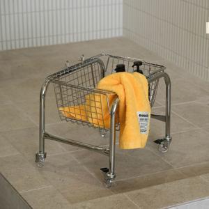 스테인리스 바스켓 트롤리 카트 바퀴달린 이동식 정리함