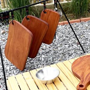 마호가니 옻칠 도마 3종세트 + 원형 손잡이 도마