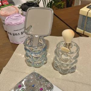 유리 버블버블 글라스 브러쉬 홀더 화장대 정리 2color