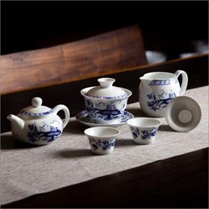 블루패턴 청화 다기세트 쯔비벨 티세트