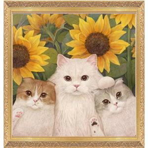 DIY 보석십자수금전수 최신26면+AB비즈 40x40cm 묘생사진