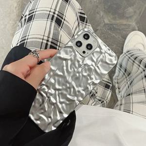 아이폰 크럼플 실버 메탈 호일 케이스 13 12 11 7