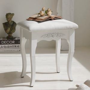 안젤로 미니 스툴 쉐비 화이트 원목 의자 화장대 인테리어