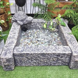 거북이분수와 특대형 정사각우물 수반 수경정원인테리어 실내연못 조경 테라스꾸미기