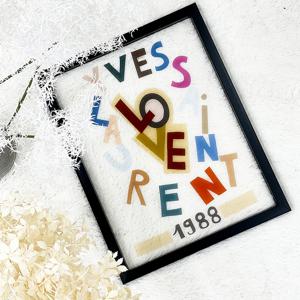 국내제작 투명 아크릴 입생로랑 작품 LOVE 1988 인테리어 명화 그림 중형 액자