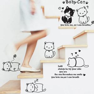 포인트 스티커 벽지 러블리 캣 고양이/인테리어 카페