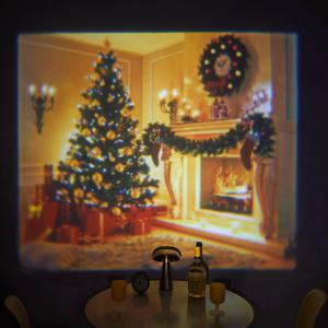 크리스마스 미니 빔 프로젝터 6칩 포함 무드등 조명 홈파티 이벤트 소품