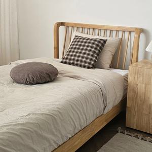 고무나무 원목 뉴나잇 라운딩 침대 SS/Q 2colors