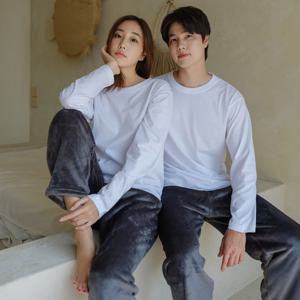 커플용 보슬보슬 심플 밍크 수면 잠옷 바지 파자마 4color 3size