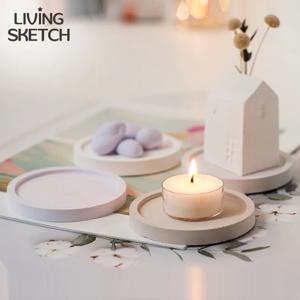 원형 석고 캔들 디퓨저 방향제 홀더 플레이트 받침대 국내제작