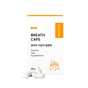 브레스캡스 강아지 기관지 영양제 애견 호흡기 영양제 노령견 기침 60정