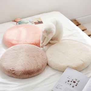 두꺼운 뽀송 퍼 원형 둥근 벤치 의자 식탁 극세사 방석