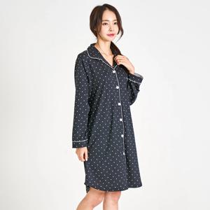 여성용 미니도트 피치기모 카라 버튼 원피스 4color 2size