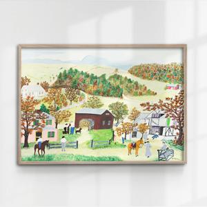 2+1 그랜마 모지스 할머니 명화 풍경화 그림 인테리어 포스터 대형 액자 안장 가방