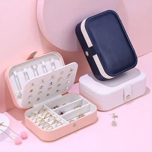 똑딱이형 쥬얼리 귀걸이 중형 악세사리 보관함 가죽 보석함