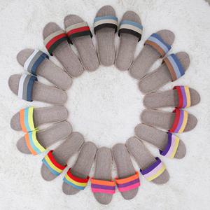 투톤 린넨 라탄 왕골 마슬리퍼 실내화