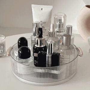 플리츠 회전 화장품 트레이 소품 아크릴 악세사리 보관함 약통정리함