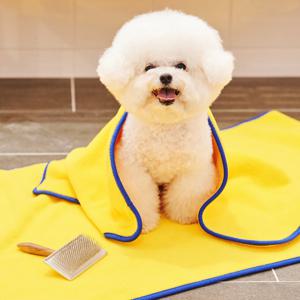 강아지 고양이 극세사 펫타올 조이타월 옐로우 L