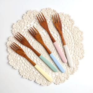 어린이 파스텔 나무 포크 5color