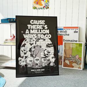 일러스트 포스터 GR 웨이투고 흑백 A2 A1