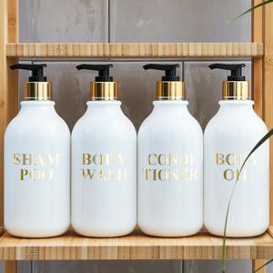 호텔 욕실 디스펜서 샴푸통 용기 골드캡 라벨스티커 200ml/520ml/1000ml