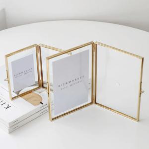 골드프레임 접이식 양면투명 더블액자 포토테이블 청첩장액자