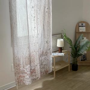 스노우 포레스트 쉬폰 패브릭 포스터 인테리어 가리개 커튼 135x230cm