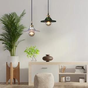 블린2 1등 펜던트 조명 주름 유리갓의 예쁜 식탁등 카페 호텔 홈조명 LED전구사용