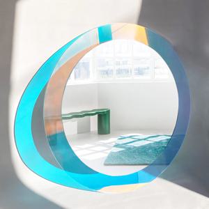 레인보우 원형 거울 오로라 홀로그램 아크릴 투웨이 디자인 거울
