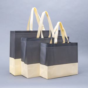 베이지 투톤 방수코팅원단 (방수포) 쇼핑백 (10장 묶음)
