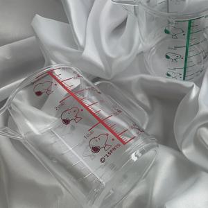 스누피 비커 계량컵 소형 200cc 아크릴 주방 계량컵 투명