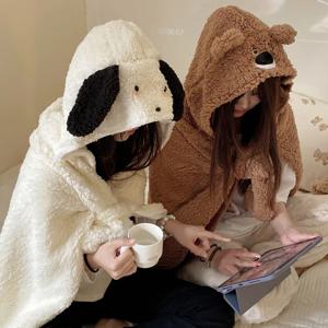 입는담요 양털 집순이 후드담요