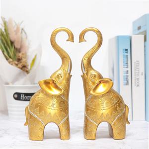 돈들어오는 하트 골드 코끼리 장식품 GD101-G 2P SET